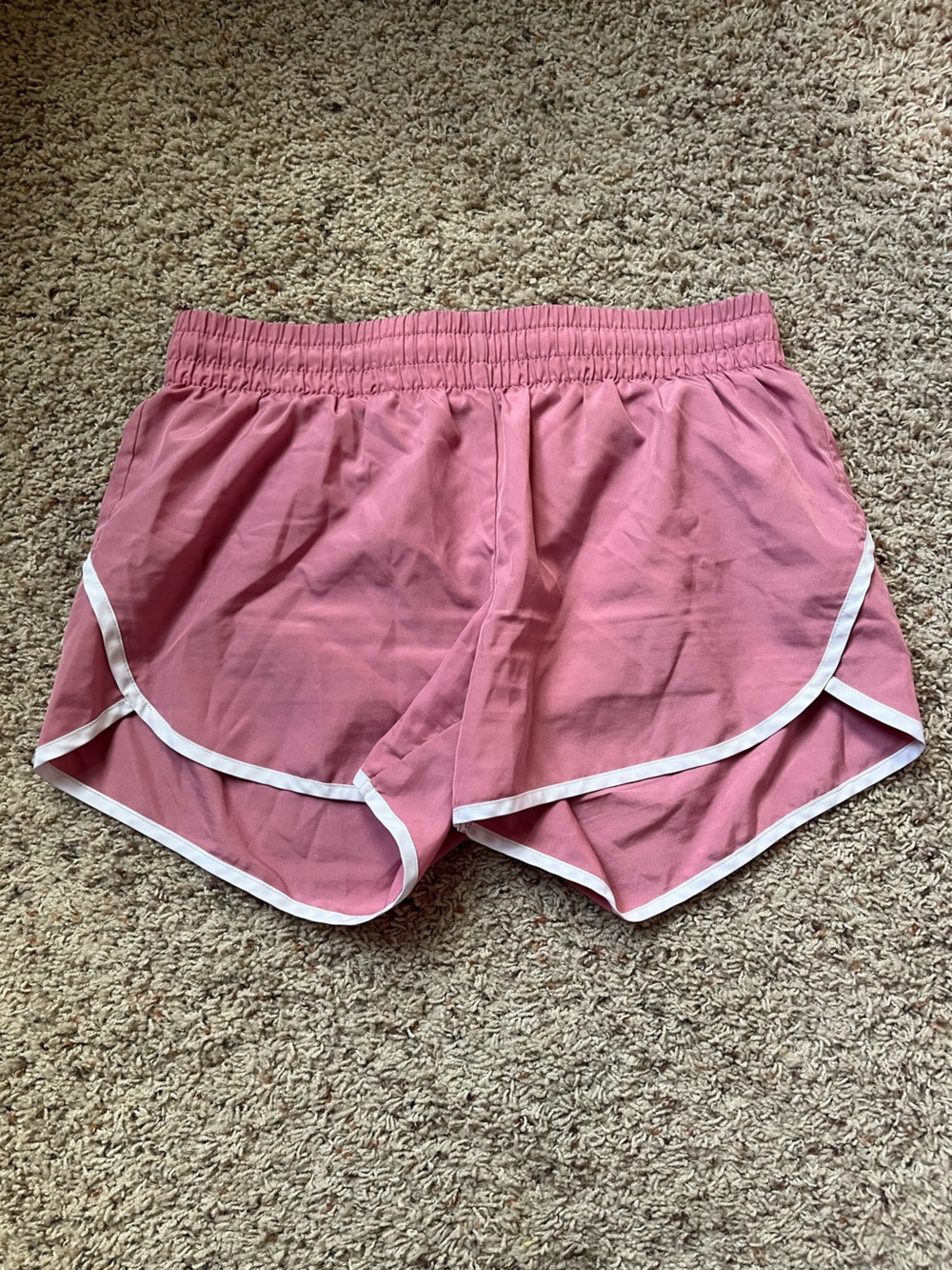 Baby Pink Athletic Shorts with White Trim
